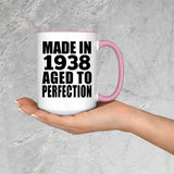 86th Birthday Made In 1938 Aged to Perfection - 15oz Accent Mug Pink