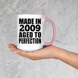 15th Birthday Made In 2009 Aged to Perfection - 15oz Accent Mug Pink