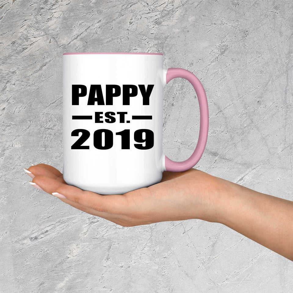 Pappy Established EST. 2019 - 15oz Accent Mug Pink