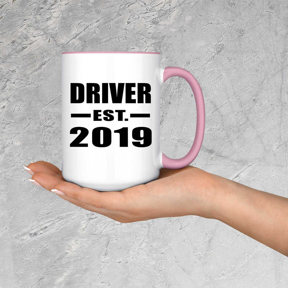 Driver Established EST. 2019 - 15oz Accent Mug Pink