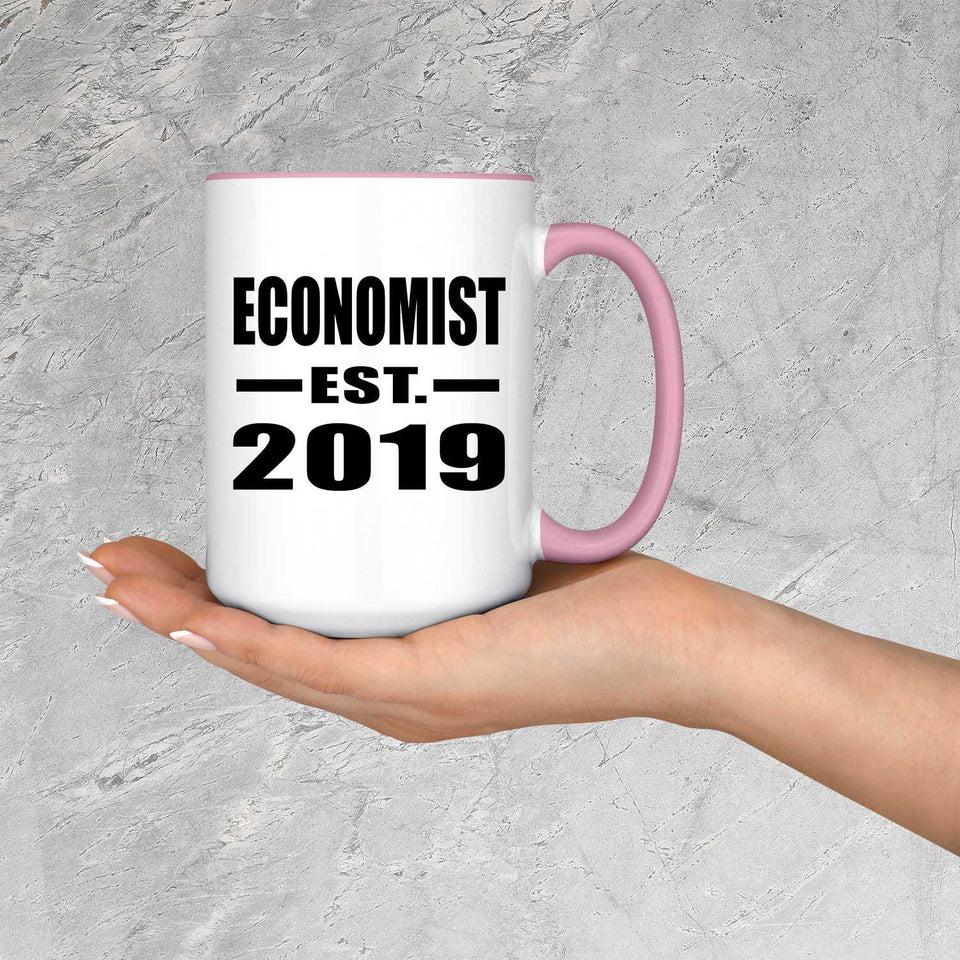 Economist Established EST. 2019 - 15oz Accent Mug Pink