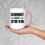 Economist Established EST. 2019 - 15oz Accent Mug Pink
