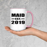 Maid Established EST. 2019 - 15oz Accent Mug Pink