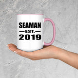 Seaman Established EST. 2019 - 15oz Accent Mug Pink