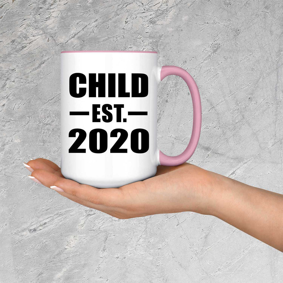 Child Established EST. 2020 - 15oz Accent Mug Pink