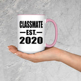 Classmate Established EST. 2020 - 15oz Accent Mug Pink