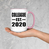 Colleague Established EST. 2020 - 15oz Accent Mug Pink