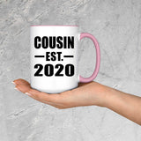 Cousin Established EST. 2020 - 15oz Accent Mug Pink