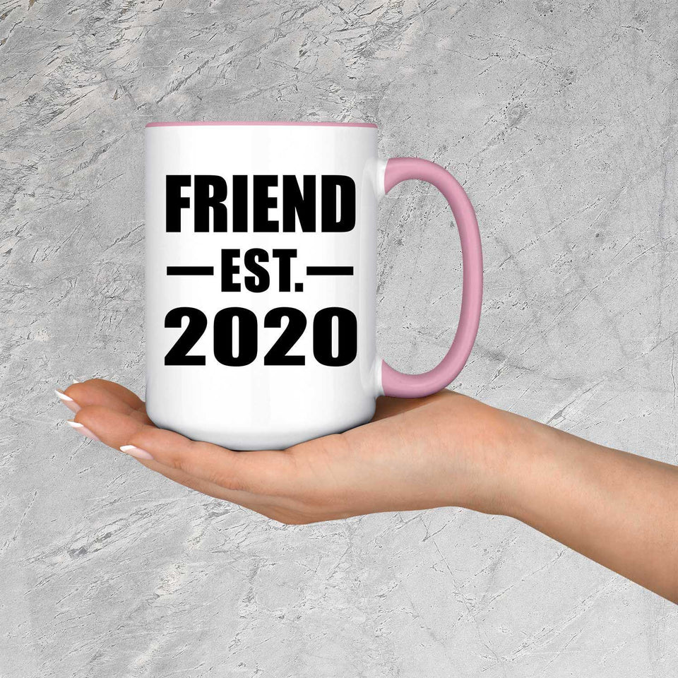 Friend Established EST. 2020 - 15oz Accent Mug Pink