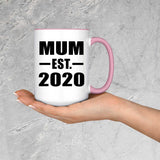 Mum Established EST. 2020 - 15oz Accent Mug Pink