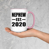 Nephew Established EST. 2020 - 15oz Accent Mug Pink
