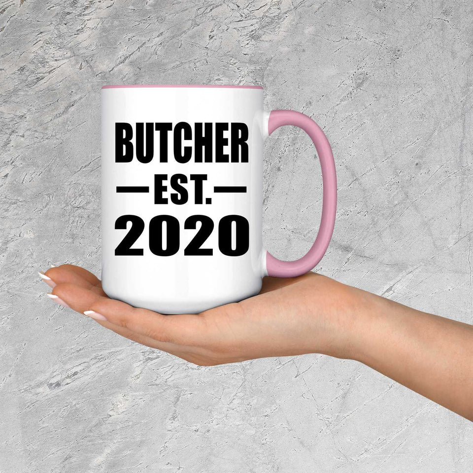 Butcher Established EST. 2020 - 15oz Accent Mug Pink