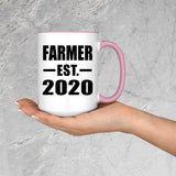 Farmer Established EST. 2020 - 15oz Accent Mug Pink