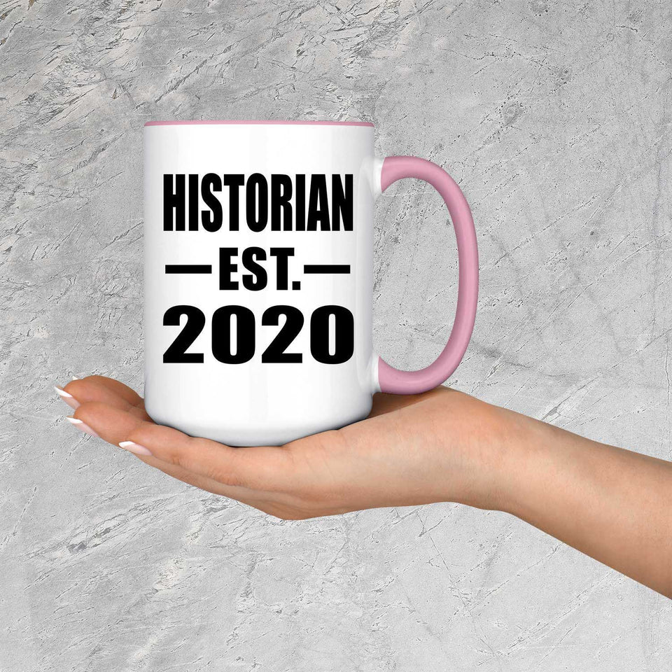 Historian Established EST. 2020 - 15oz Accent Mug Pink