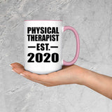 Physical Therapist Established EST. 2020 - 15oz Accent Mug Pink
