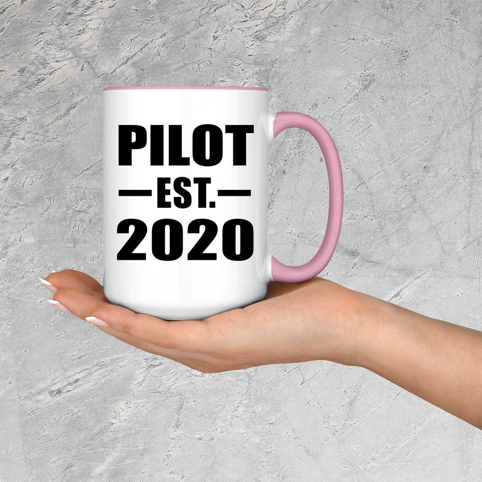 Pilot Established EST. 2020 - 15oz Accent Mug Pink