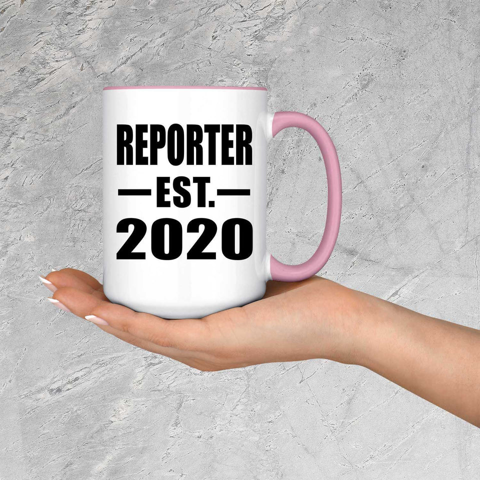 Reporter Established EST. 2020 - 15oz Accent Mug Pink