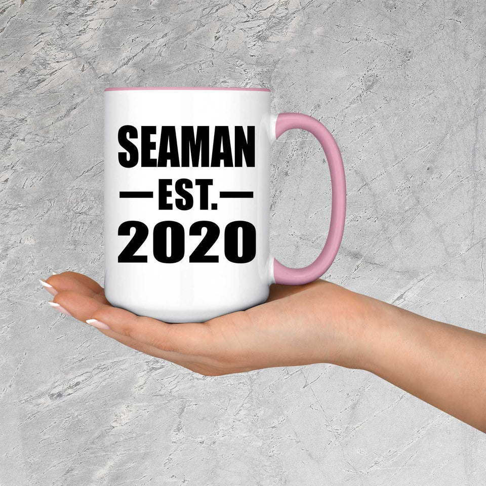 Seaman Established EST. 2020 - 15oz Accent Mug Pink