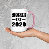 Stockbroker Established EST. 2020 - 15oz Accent Mug Pink