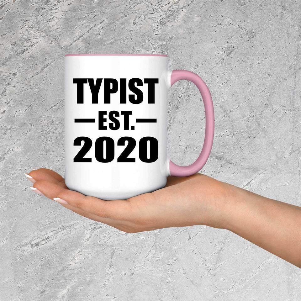 Typist Established EST. 2020 - 15oz Accent Mug Pink