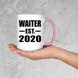 Waiter Established EST. 2020 - 15oz Accent Mug Pink