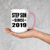 Step Son Since 2019 - 15oz Accent Mug Pink