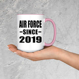 Air Force Since 2019 - 15oz Accent Mug Pink