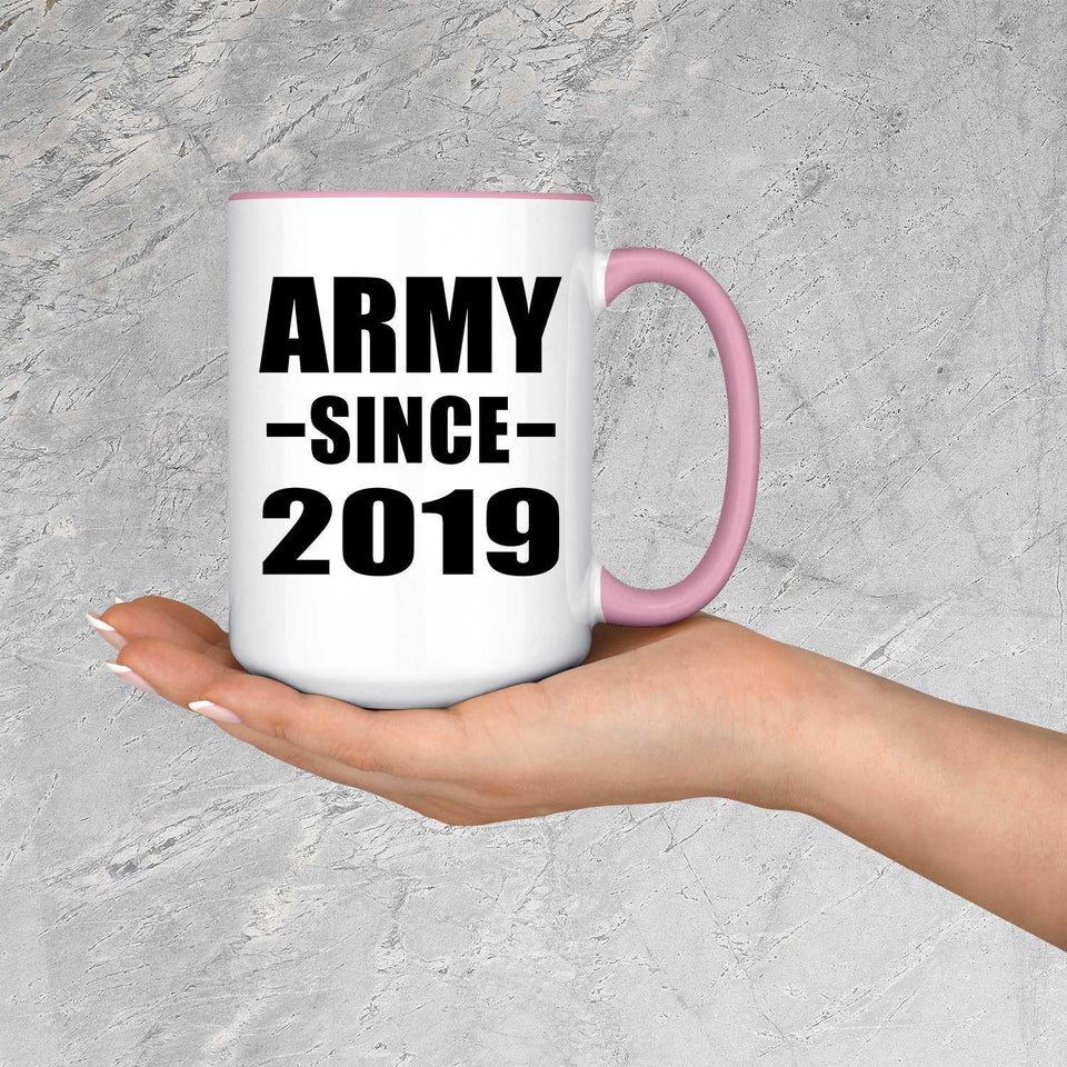 Army Since 2019 - 15oz Accent Mug Pink
