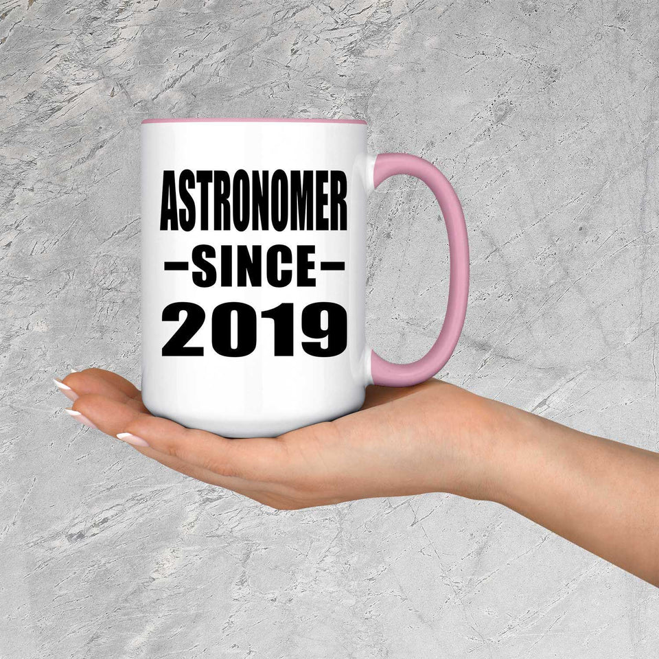 Astronomer Since 2019 - 15oz Accent Mug Pink