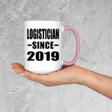 Logistician Since 2019 - 15oz Accent Mug Pink