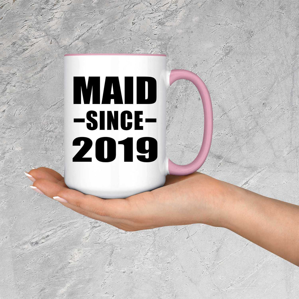 Maid Since 2019 - 15oz Accent Mug Pink