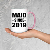 Maid Since 2019 - 15oz Accent Mug Pink