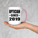 Optician Since 2019 - 15oz Accent Mug Pink