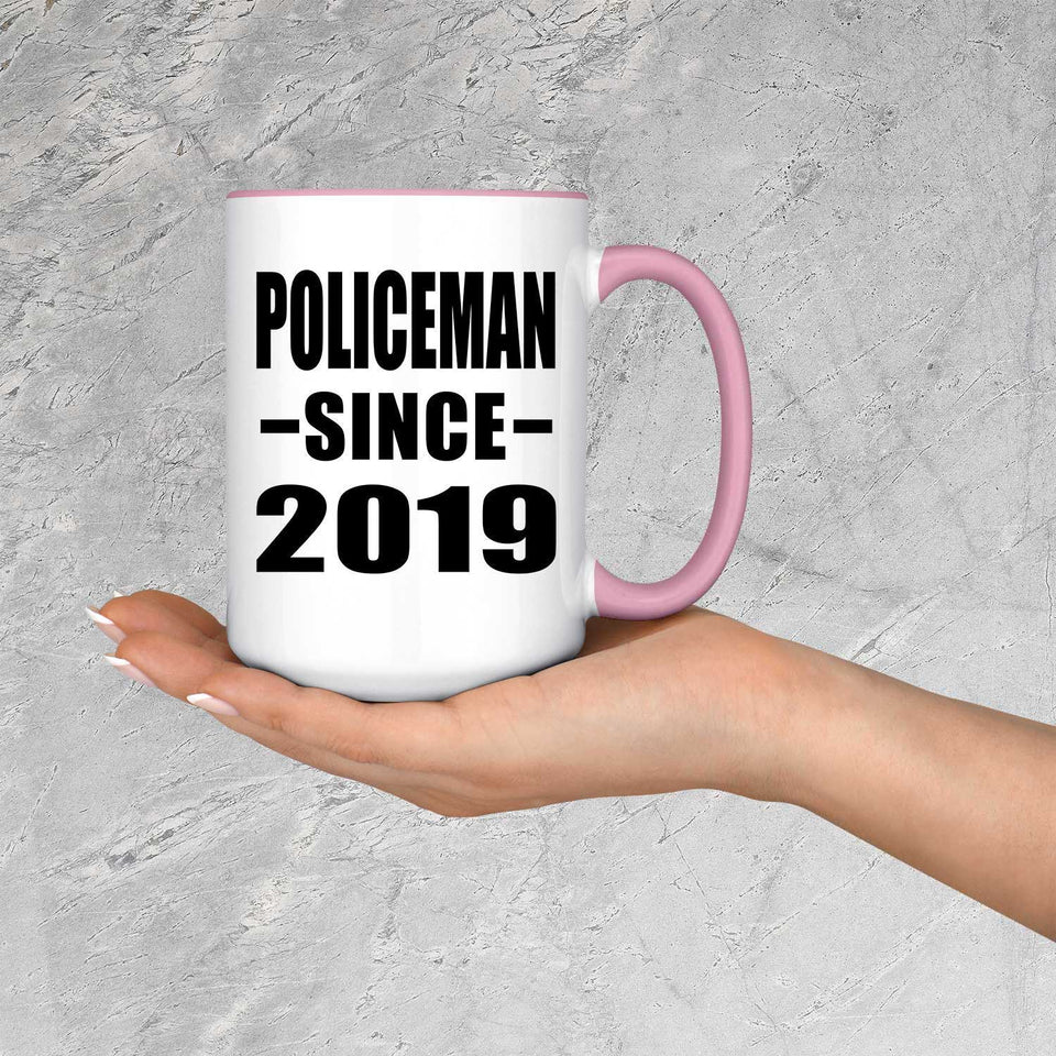 Policeman Since 2019 - 15oz Accent Mug Pink