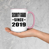 Security Guard Since 2019 - 15oz Accent Mug Pink