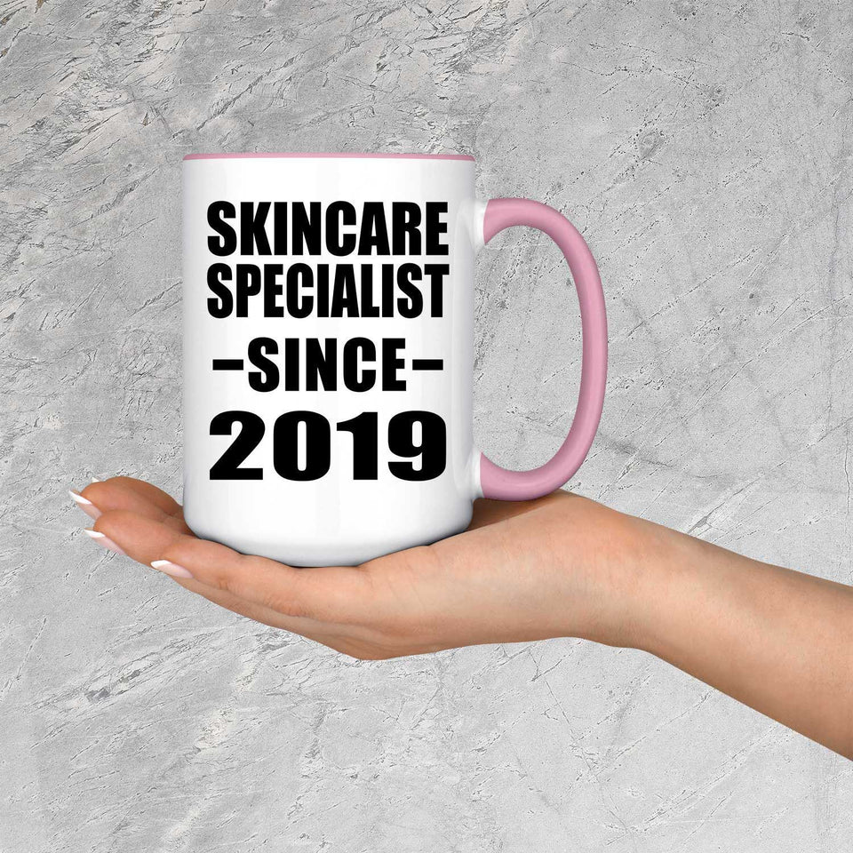 Skincare Specialist Since 2019 - 15oz Accent Mug Pink
