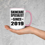 Skincare Specialist Since 2019 - 15oz Accent Mug Pink