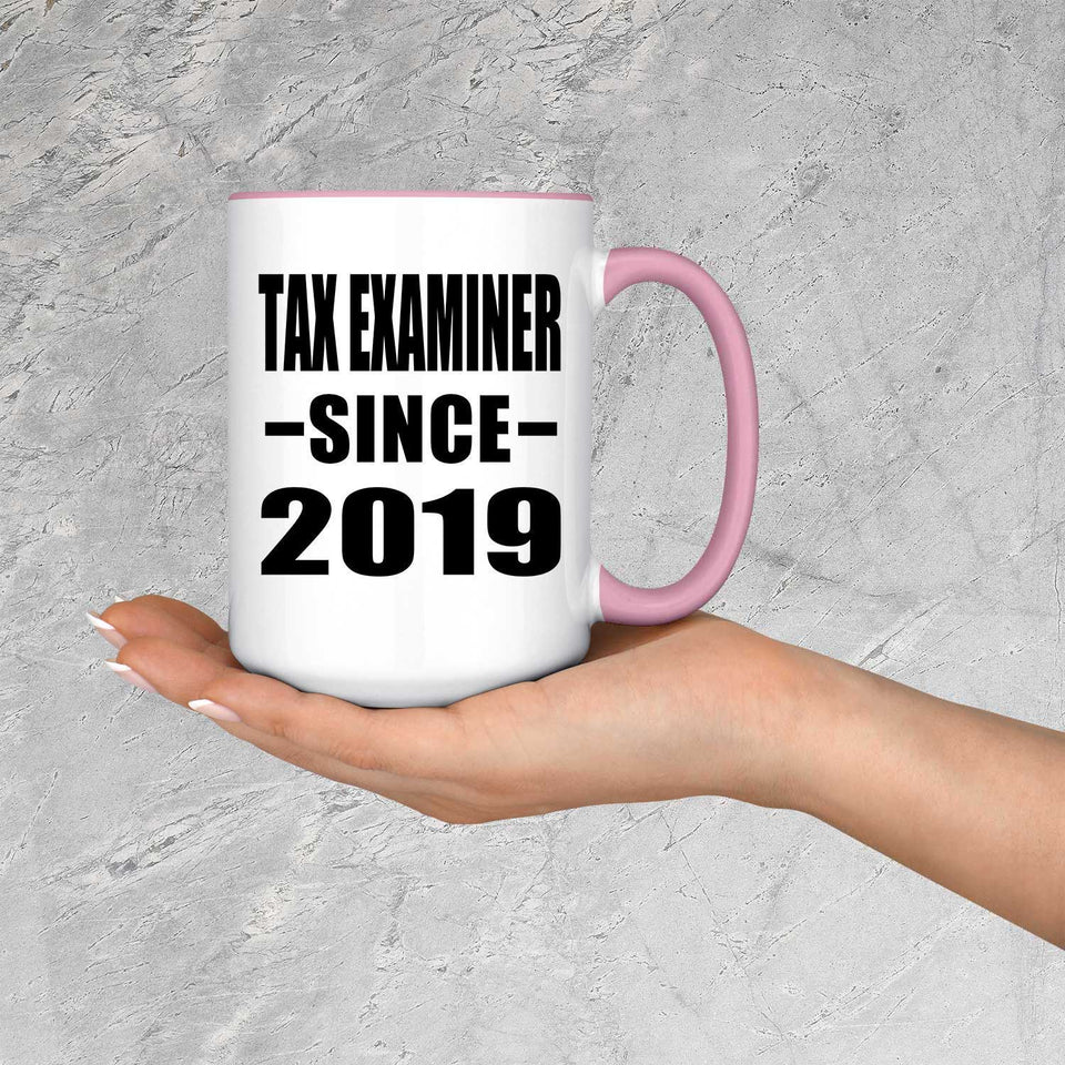 Tax Examiner Since 2019 - 15oz Accent Mug Pink