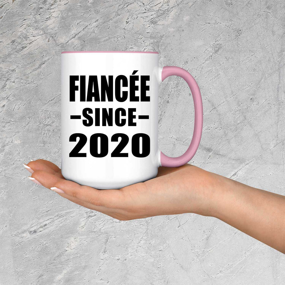 Fiancee Since 2020 - 15oz Accent Mug Pink