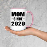 Mom Since 2020 - 15oz Accent Mug Pink