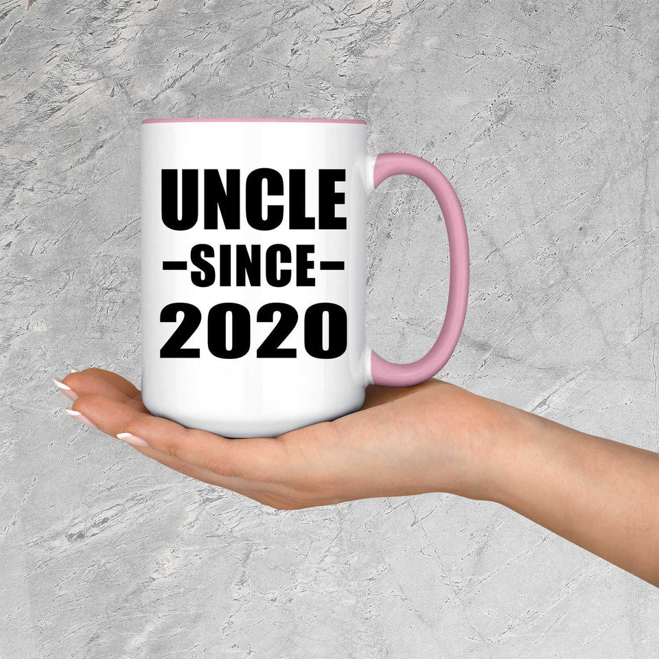 Uncle Since 2020 - 15oz Accent Mug Pink