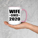 Wife Since 2020 - 15oz Accent Mug Pink