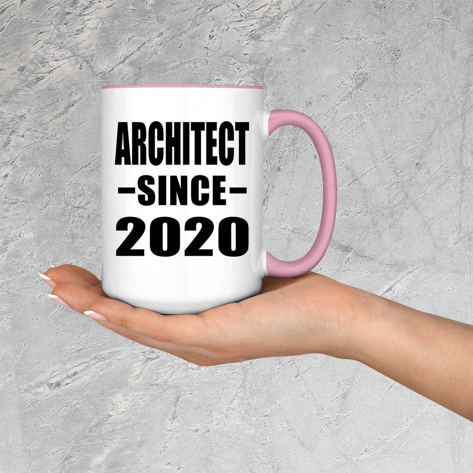 Architect Since 2020 - 15oz Accent Mug Pink