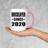 Bricklayer Since 2020 - 15oz Accent Mug Pink