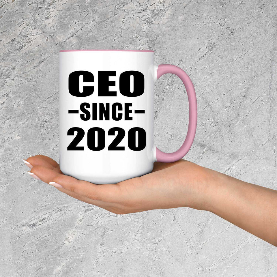 CEO Since 2020 - 15oz Accent Mug Pink