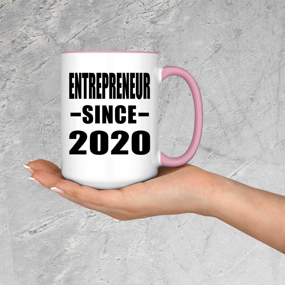 Entrepreneur Since 2020 - 15oz Accent Mug Pink