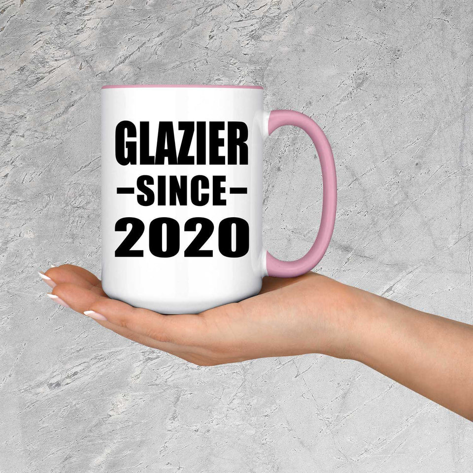 Glazier Since 2020 - 15oz Accent Mug Pink