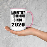 Laboratory Technician Since 2020 - 15oz Accent Mug Pink