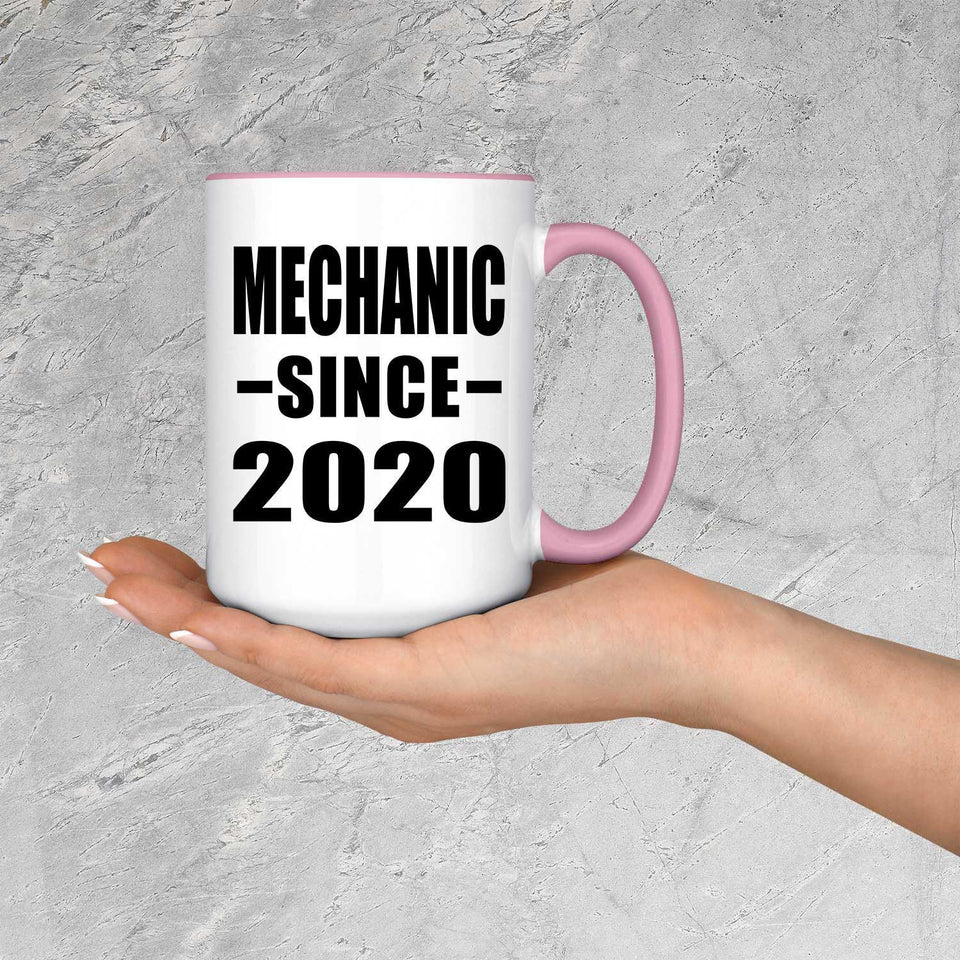 Mechanic Since 2020 - 15oz Accent Mug Pink