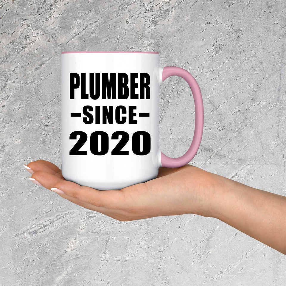 Plumber Since 2020 - 15oz Accent Mug Pink